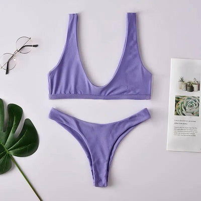 Ensemble bikini fluo-Purple-2