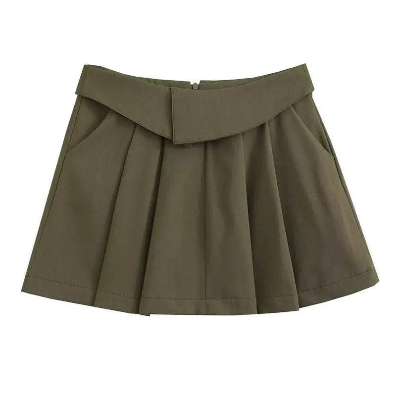 European And American Style College Style High Waist Pleated-2 Picture Color-8