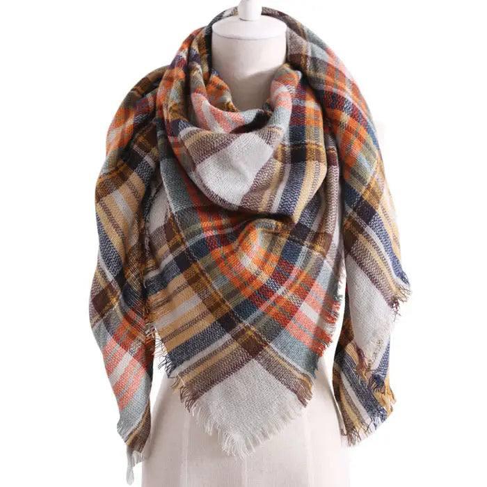 European And American Triangle Cashmere Women's Winter Scarf-9