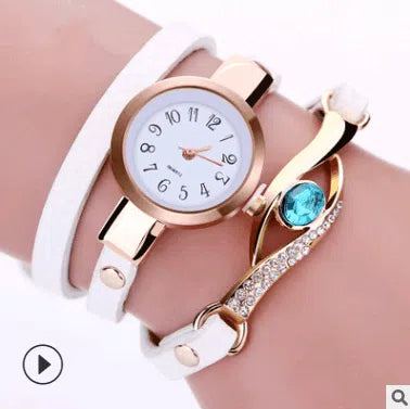 Fashion casual ladies winding table, big eyes ladies winding watch bracelet watch-1