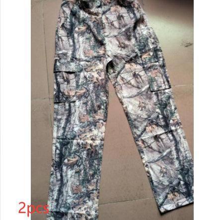 Fashion Leaf Print Tooling Straight Loose Trousers-Variegated A20694P 2PC-8