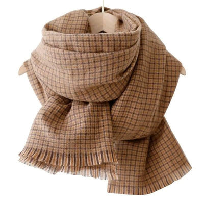 Fashion Winter Plaid Scarf Ladies-Small brown plaid-3