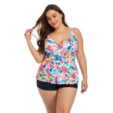 Floral Plus Size Tankini Swim Top - Trendy Beachwear-2