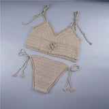 Foreign trade Bikini Bikini Hand Crochet striped swimsuit,-3