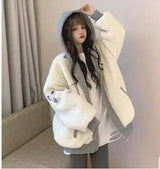 Girls' Autumn And Winter Lamb Wool Coat-Grey-1