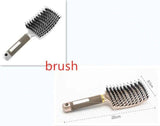 Hairbrush Anti Klit Brushy Haarborstel Women Detangler Hair-WhiteGold-106