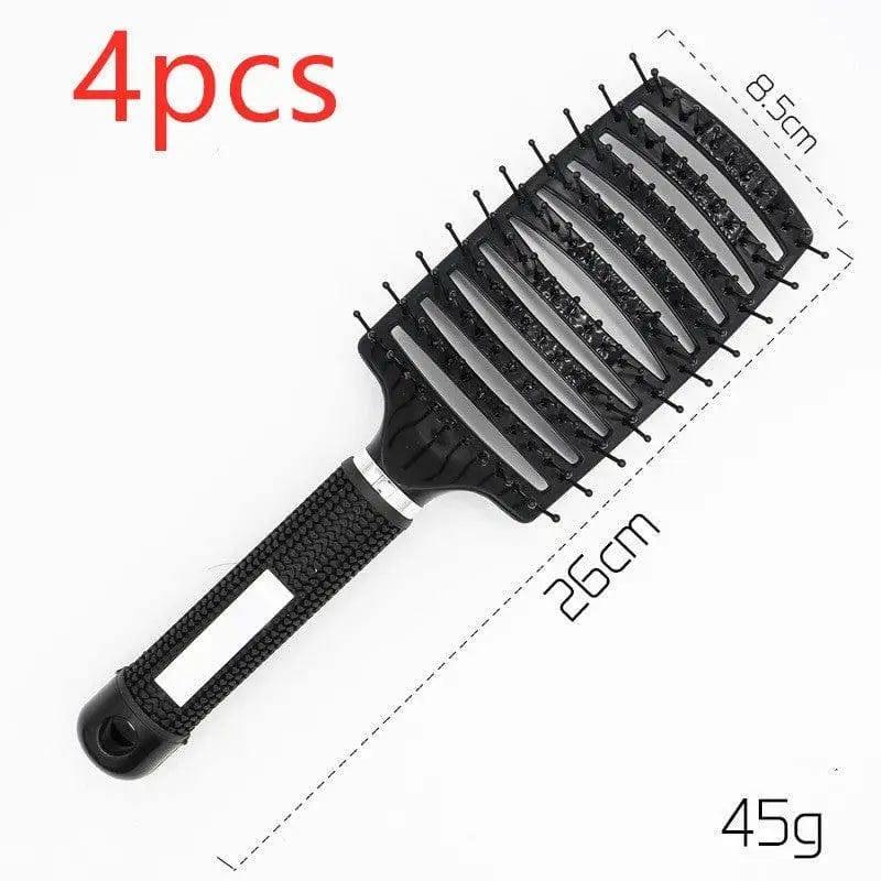 Hairbrush Anti Klit Brushy Haarborstel Women Detangler Hair-Black-15