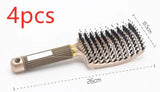 Hairbrush Anti Klit Brushy Haarborstel Women Detangler Hair-Gold-27