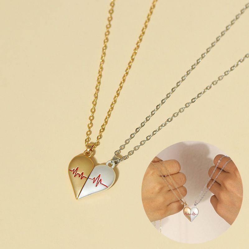 Heartbeat Pendant Necklaces in Gold & Silver-1