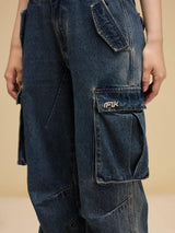 Heavy Industry Loose Wide-leg Denim Overalls-5