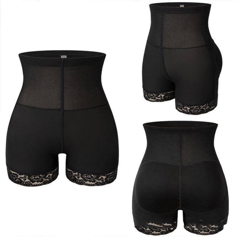 High Waist Lace Cushion Sponge Body Shaping Pants-3