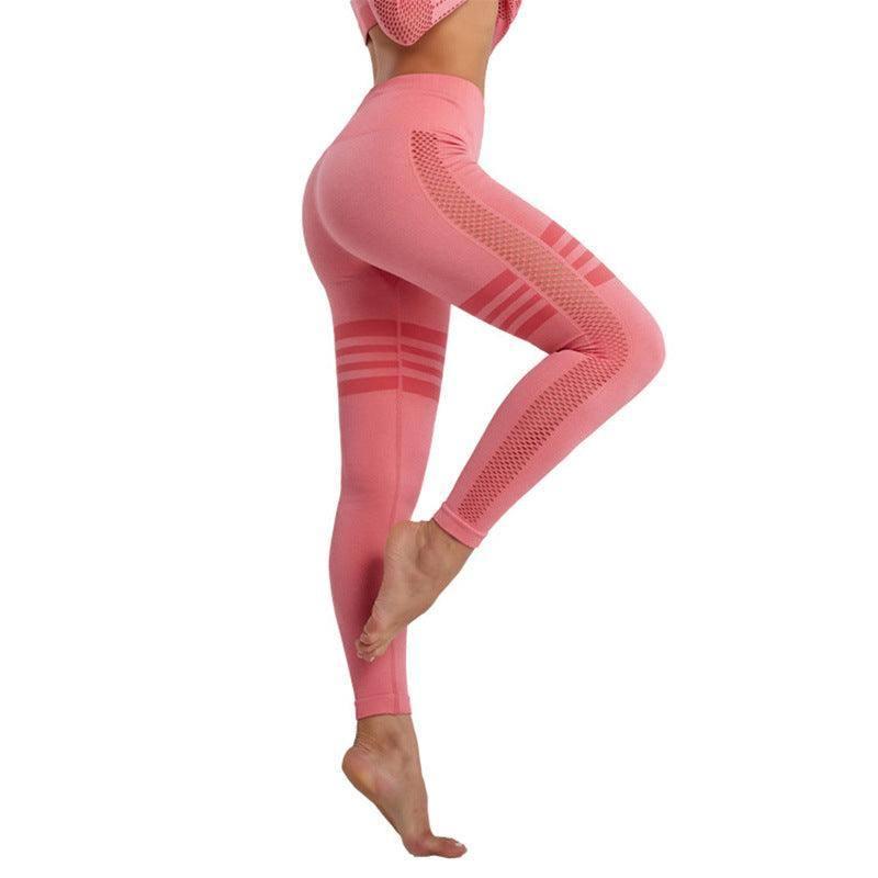 Hollow Breathable Yoga Pants-Pink-8