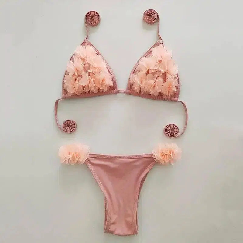 Intarsia sexy bikini-Pink-3