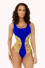 Irregular Sling Halter One-piece Swimsuit Swimsuit-1