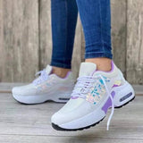 Lace Up Sneakers Women Wedge Heel Running Sports Shoes-Transparent-7