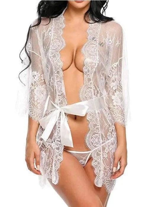 Ladies kimono-style lingerie-White-1