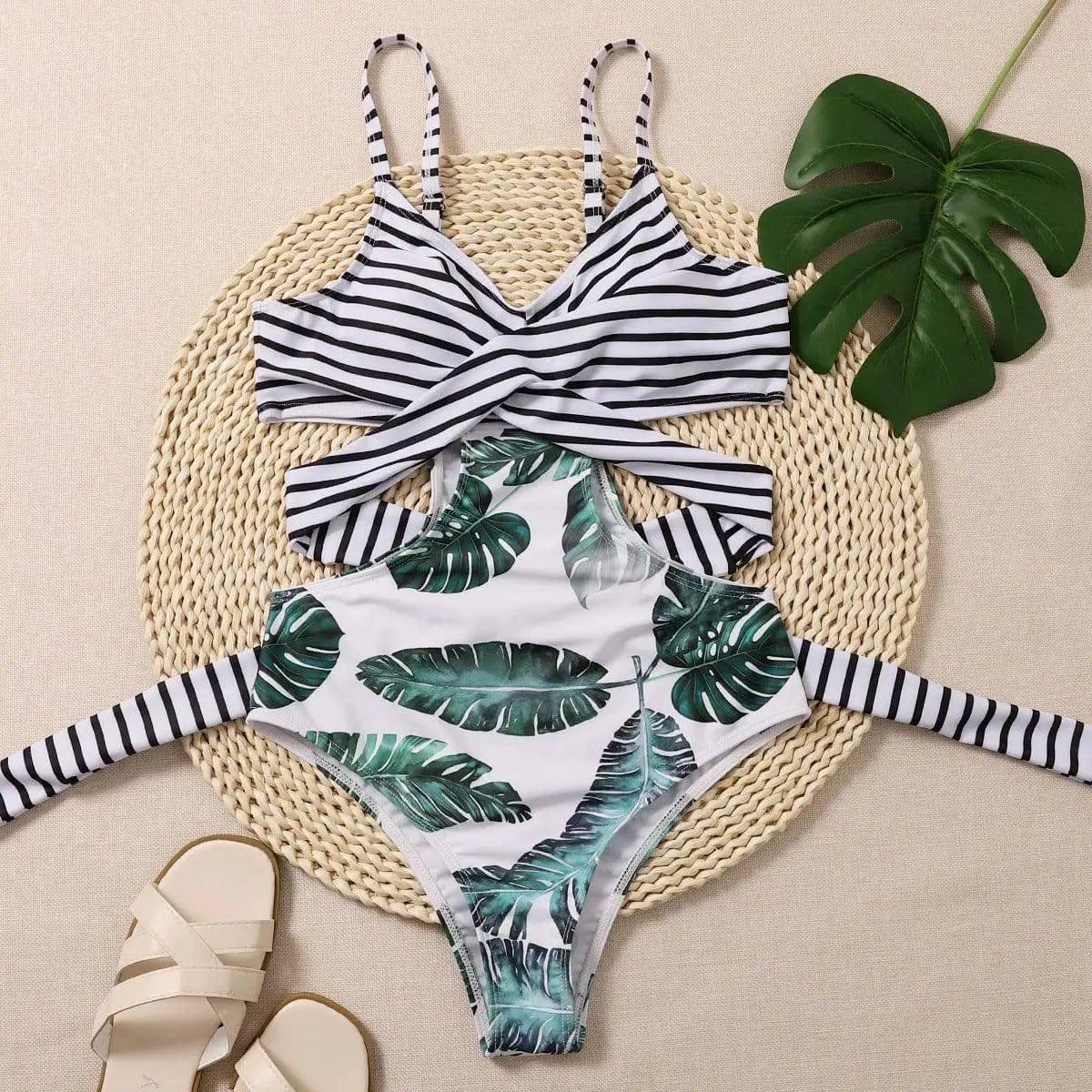 Leaf Print Bikini European And American Sexy Bikini-1