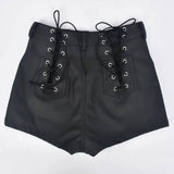 Leather Black Booty Shorts-black-5