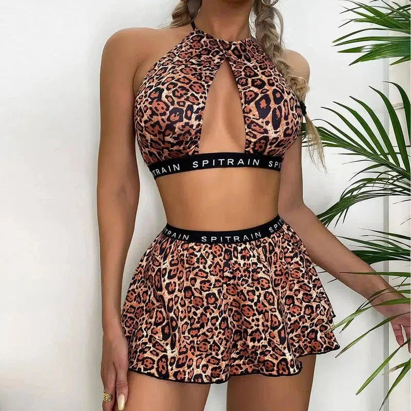 Lingerie Summer Lingerie Leopard Lingerie Dress Lace Bra-2