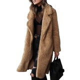 Long sleeve lapel lamb wool coat-DeepCamel-5