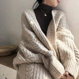 Long-sleeved Sweater Loose-fitting Knit Cardigan Jacket-7