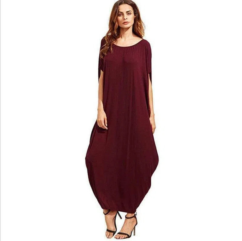 Loose Dress Cross-border Wish Explosion-Red wine-6