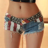 American Flag Patterned Mini Pants-8