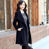 LOVEMI - Lovemi - Belted woolen coat with slim collar