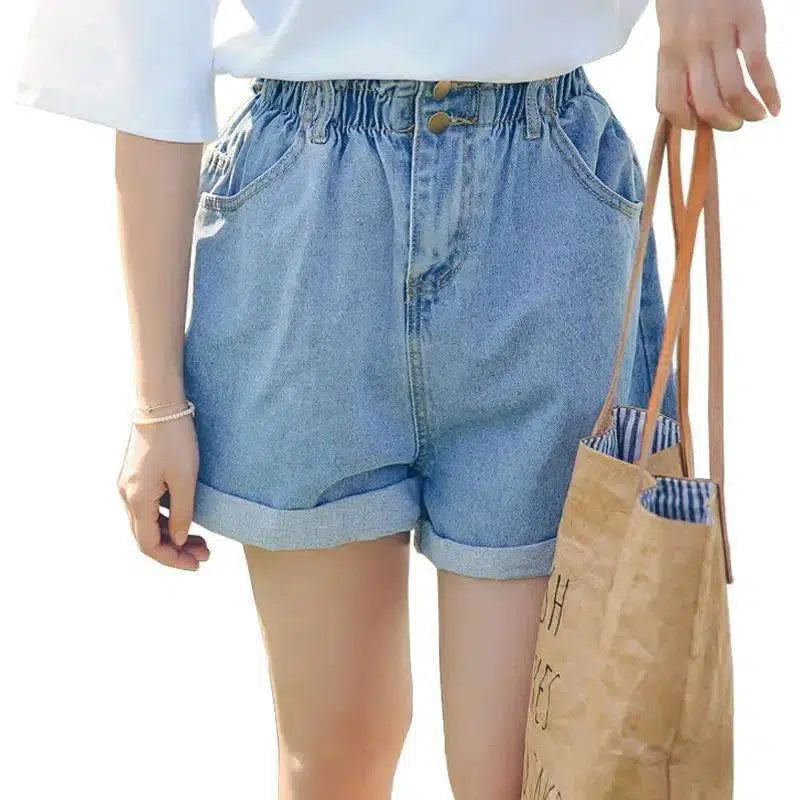 LOVEMI - Lovemi - Calyx elastic waist denim shorts female summer