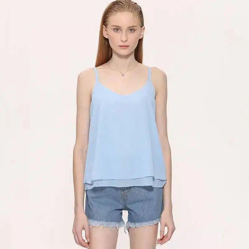 LOVEMI - Lovemi - Chiffon shirt sleeveless camisole