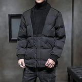 Chinese Style Men Retro Color Cotton Jacket-Black-3