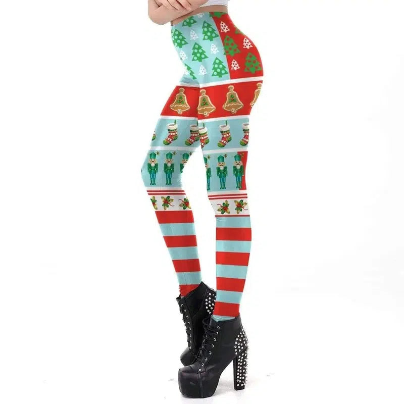 Christmas digital print tight leggings-F Style-3