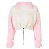 Cozy Fleece Jacket and Trendy Sneakers Combo-Pink-2