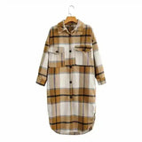 LOVEMI - Lovemi - Contrasting Plaid Casual Fashion Simple Long