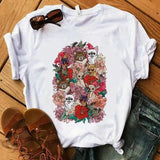 Cute Dog Print Casual T-Shirt for Summer-White10-2