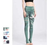 European and American yoga pants women's high waist print-1