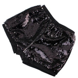 Female sequin shorts-Blacksilver-15