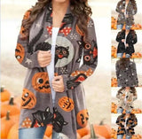 Halloween Digital Printing Casual Cardigan Jacket Women-1