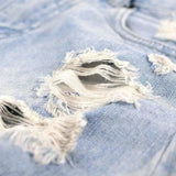 High Waist Ripped Denim Shorts-4