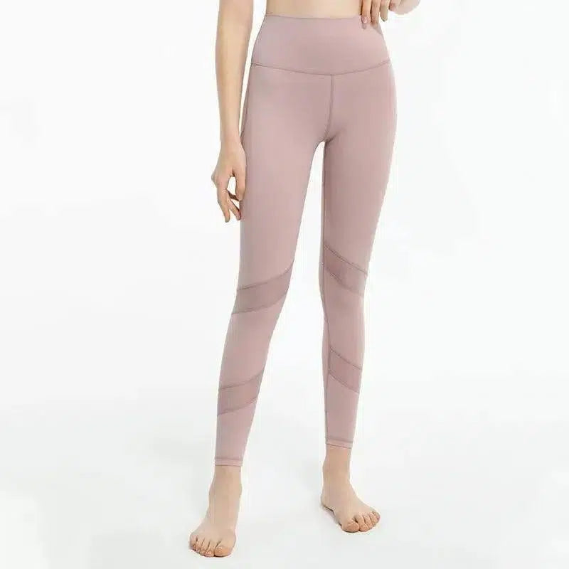 High-waisted buttock yoga pants-Pear flower pink-2