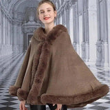 LOVEMI - Lovemi - Hooded Cloak Imitation Rex Rabbit Fur Fashion