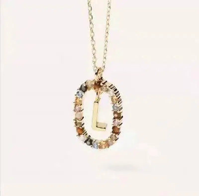 LOVEMI - Lovemi - Initial 'A - Z' Crystal Pendant Necklace Gold-Tone