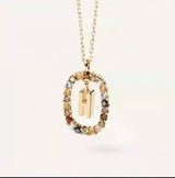 Initial 'A - Z' Crystal Pendant Necklace Gold-Tone-8