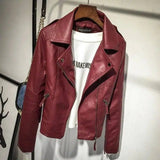 Jacket Small Suit Autumn Motorcycle Leather Fashion-Red-2