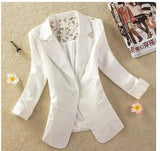 Women's Tailored Blazer with Floral Lining-white-4