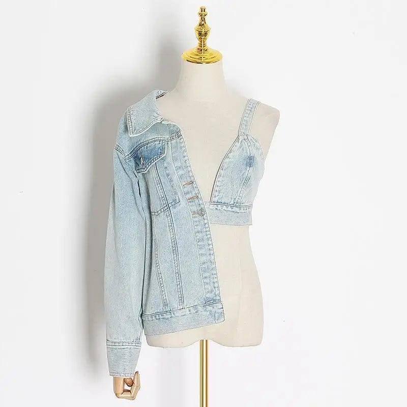 LOVEMI - Lovemi - Ladies strapless denim jacket