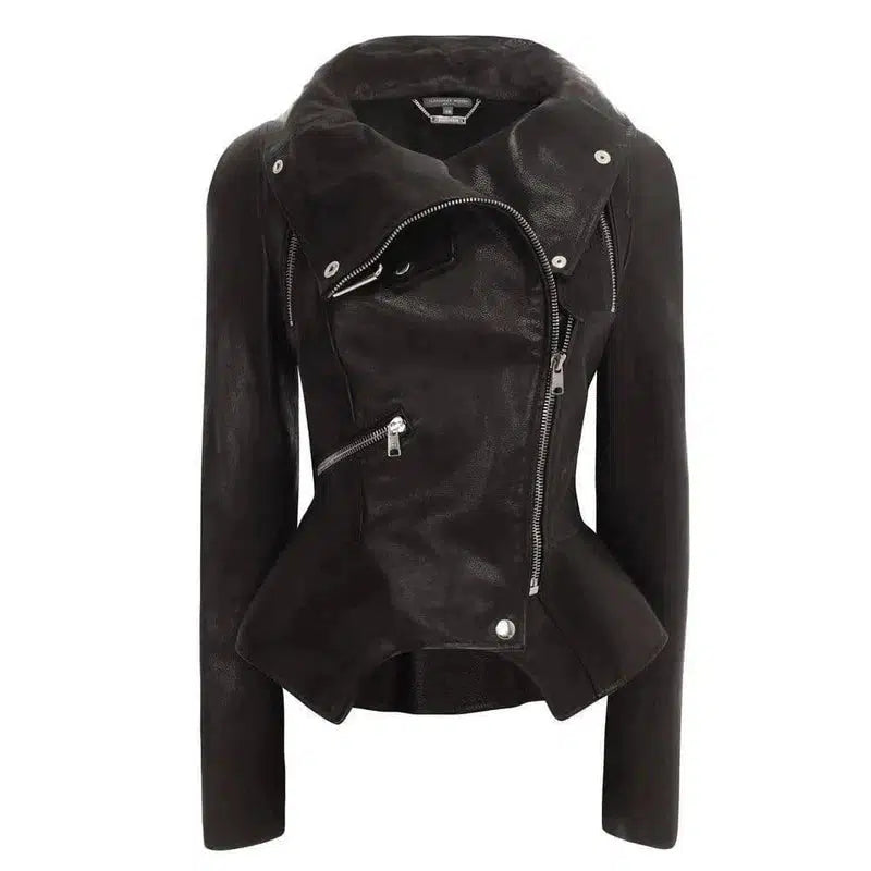 LOVEMI - Lovemi - Lapel Coat Pu Leather Jacket Good Quality Leather