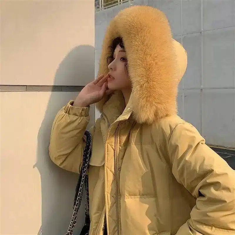 LOVEMI - Lovemi - Large fur collar down jacket women