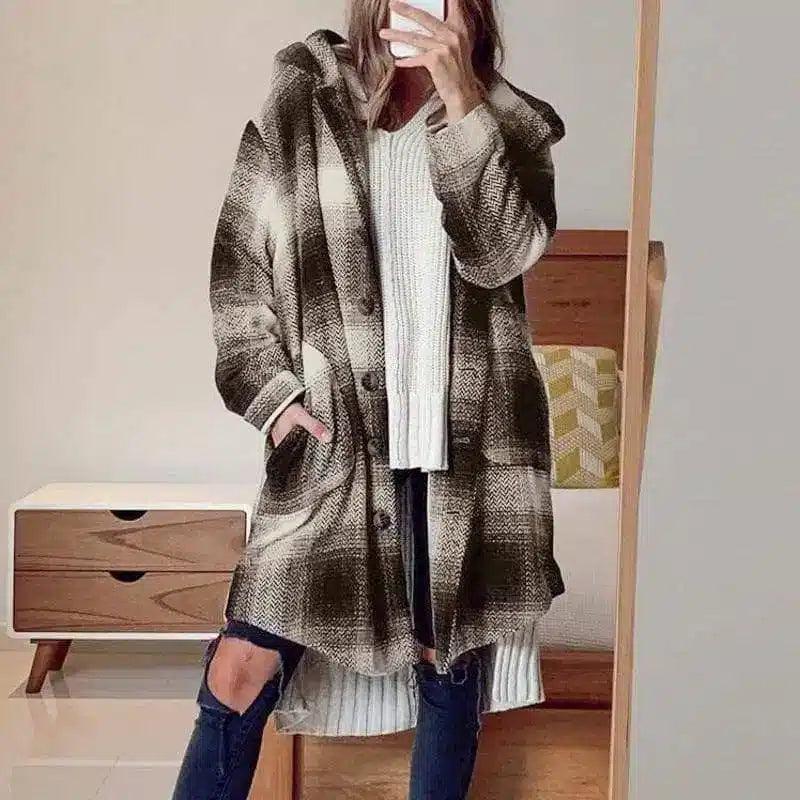 LOVEMI - Lovemi - Long coat tartan coat