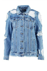 LOVEMI - Lovemi - Long sleeve denim jacket with big holes